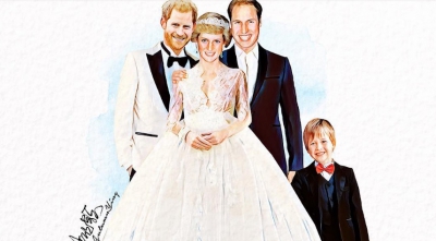 Casa Regală. Imagini-ŞOC cu Prinţesa Diana în rochie de mireasă, alături de Kate Middleton şi Meghan