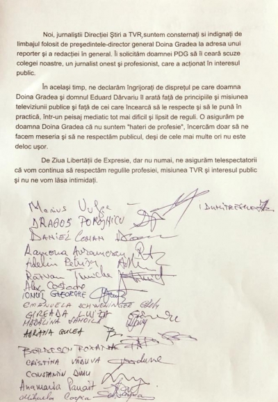 Jurnaliştii TVR contratacă în scandalul "cap de porc"! Ce-i cer Doinei Gradea 