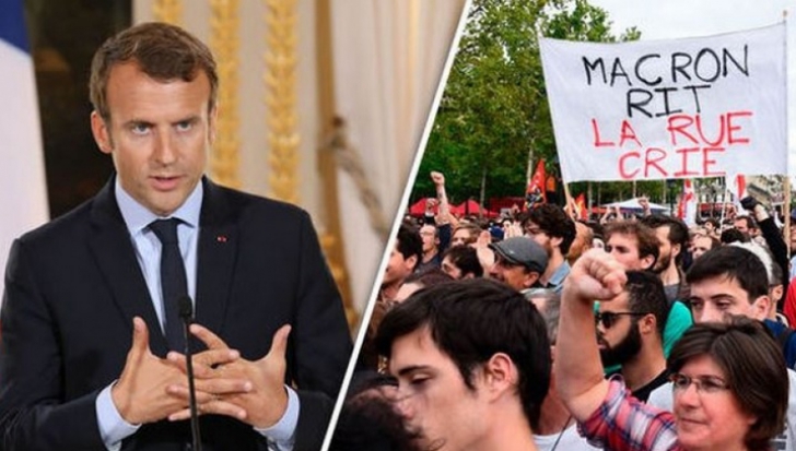 HAOS în Franţa! Zeci de mii de oameni, în stradă: proteste faţă de politicile lui Macron