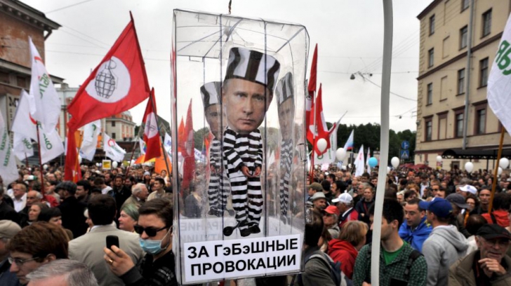 Rusia. Proteste anti-Putin. Protestari reţinuţi 