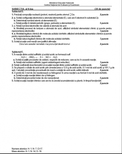 BAC 2018 chimie organică și anorganică. Ecuațiile reacțiilor - coșmarul elevilor