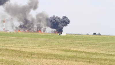 Prima imagine cu rămășițele MiG-ului prăbușit lângă Fetești