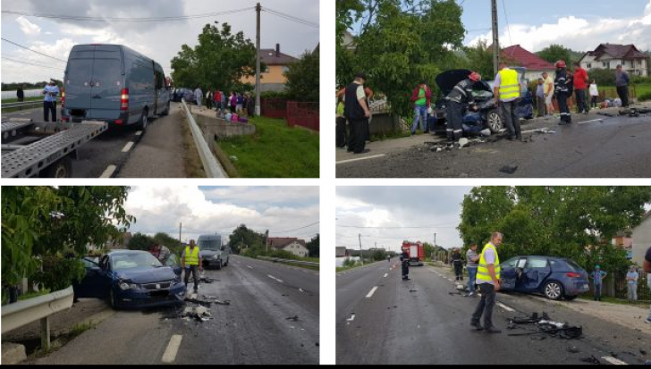 16 persoane implicate într-un accident rutier pe DN 17