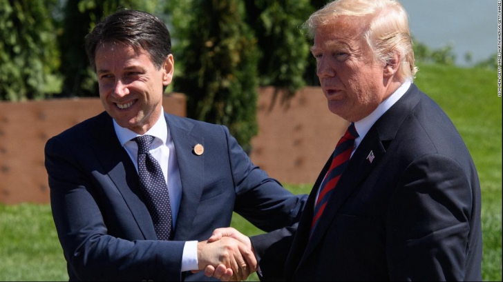 Donald Trump l-a felicitat pe premierul italian Giuseppe Conte pentru măsurile antiimigraţie