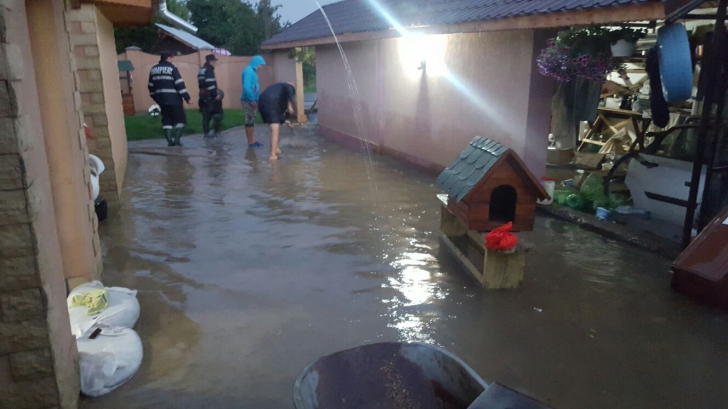 Zeci de case din Prahova, inundate după o ploaie torențială