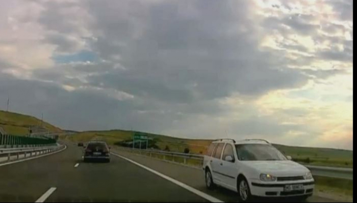 Şofer pe contrasens, pe autostrada Aiud -Turda (VIDEO)