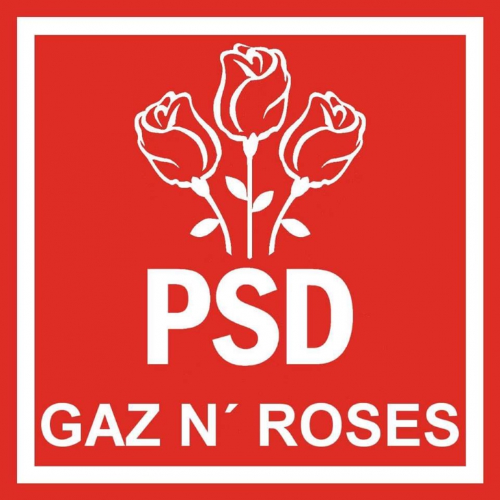 Cea mai buna parodie pentru sigla PSD, dupa proteste: ”Gaz'n Roses”