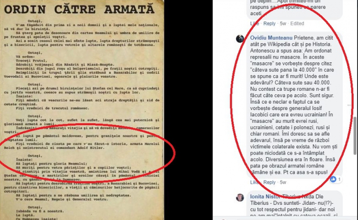 Ovidiu Munteanu, purtătorul de cuvânt al Brigăzii Rutiere, omagiu pentru Hitler pe Facebook