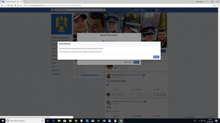 Aţi fost raportat la Facebook de Poliţie? Deja a apărut un grup numit "Report de la Poliţia Română"