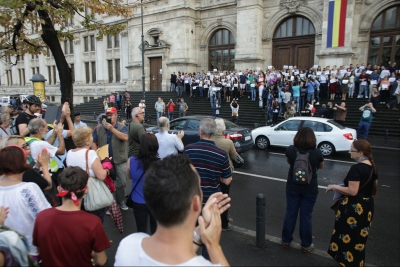 PROTEST al magistraţilor, pe scările Curţii de Apel: "Justiţia este în pericol!" / Foto: Inquam Photos / Octav Ganea