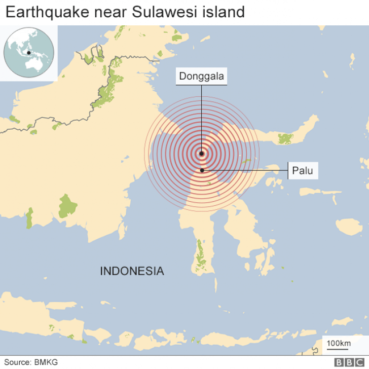 Cutremur Indonezia, insula Sulawesi