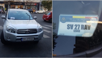 Mașina unui deputat, parcată pe o trecere de pietoni din București