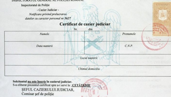 Nu se eliberează caziere judiciare în România. Când se remediază avaria