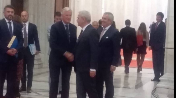 Michel Barnier, întâlnire cu Tăriceanu și Dragnea, la Parlament. Ce au discutat. COMUNICAT