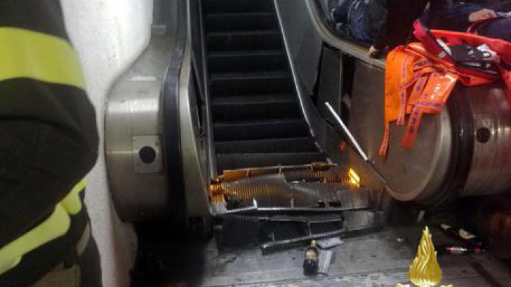 Zeci de suporteri ruși răniți la metroul din Roma. O scară rulantă s-a prăbușit IMAGINI ȘOCANTE