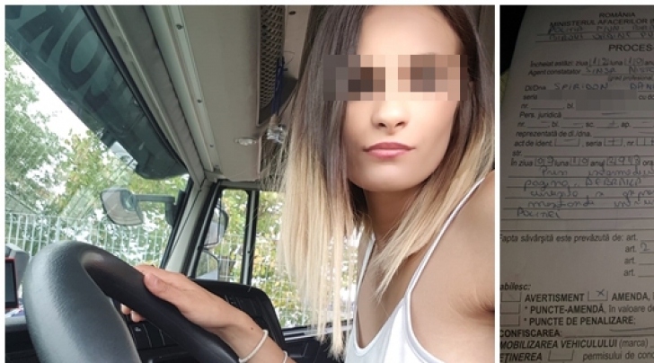 Șoferiță de TIR, amendată de Poliție pentru un comentariu pe Facebook. Ce a scris