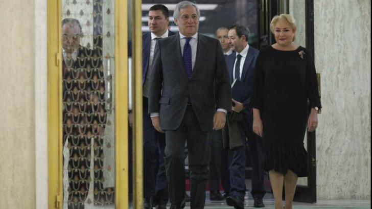 Șeful PE, Antonio Tajani, tur de forță la Bucureşti: "Aveți un rol important în 2019"