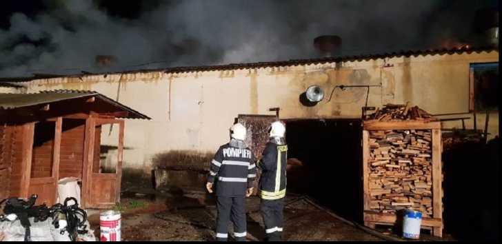 Incendiu la o fabrică de mobilă din Brașov(Video)