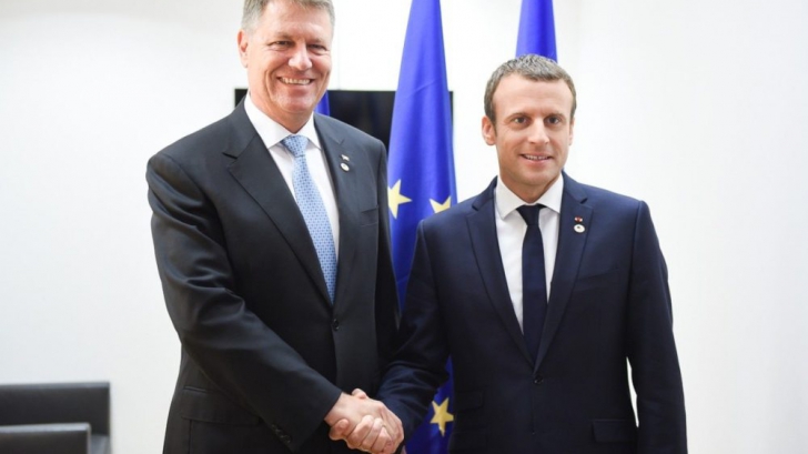Emmanuel Macron l-a lăudat pe Iohannis pentru "lupta pentru statul de drept"