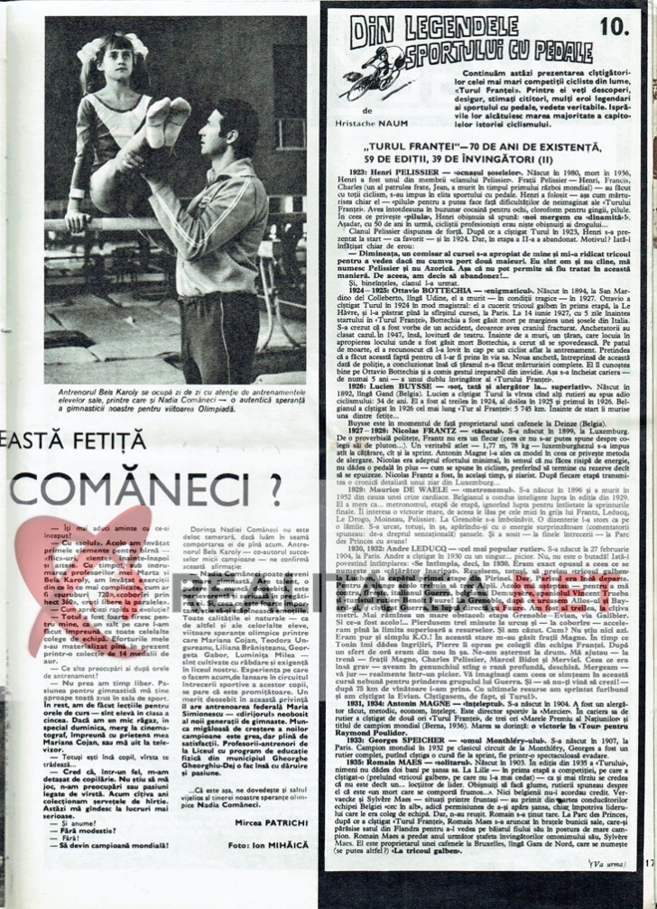 Cel de-al treilea material cu Nadia Comaneci aparut in revista Sport (martie 1973). Arhiva: Cristian Otopeanu