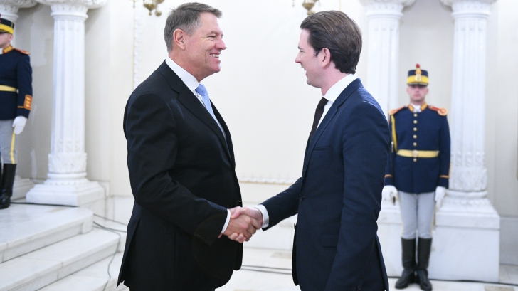 Sebastian Kurz, alături de președintele Klaus Iohannis