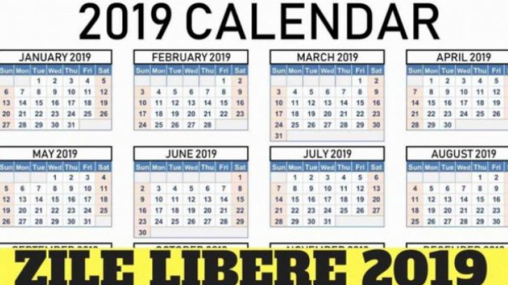 Zile libere 2019