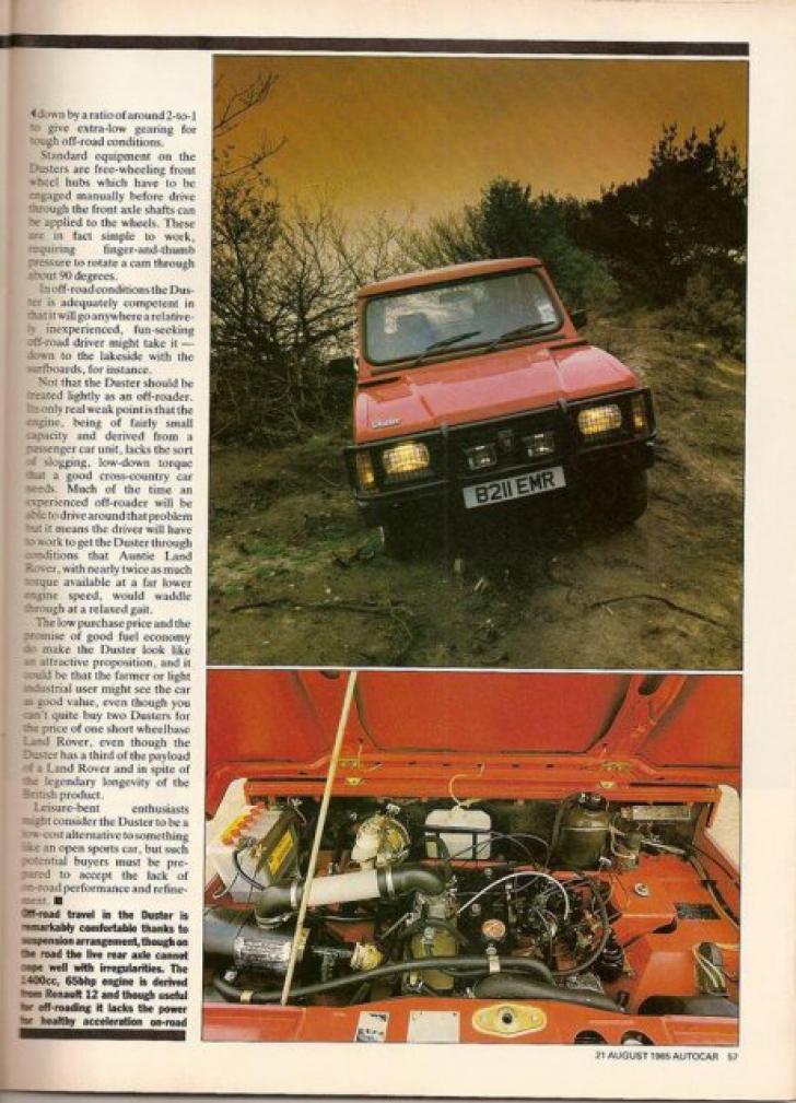Dacia Duster a ajuns în Marea Britanie încă din anii '80. Cum arăta Duster-ul exportat de comunişti