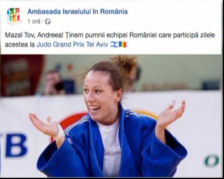 Ambasada Israelului în România a lăudat performanţa Andreei Chiţu de la GrandPrix-ul de Judo 