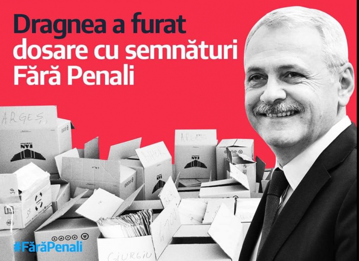 "ALERTĂ! Dragnea fură și dosare cu semnături Fără Penali". Semnal de alarmă de la USR