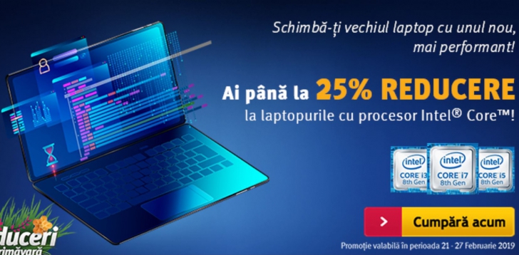 Altex - Promotie noua la laptopuri cu procesor Intel Core