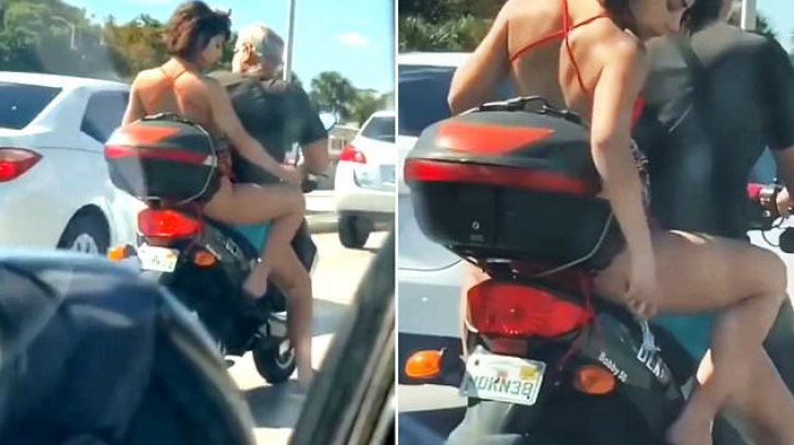 VIDEO Incredibil! Ce făcea această femeie pe motocicletă!
