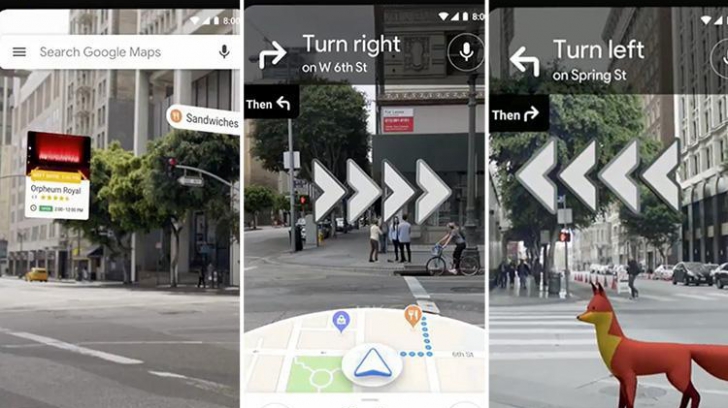 Realitatea augmentată debutează în Google Maps