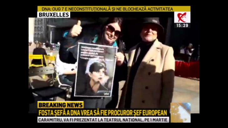 Miting de susținere pentru Laura Codruța Kovesi, în fața Parlamentului European