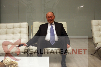 Traian Basescu, la Realitatea TV. Foto: Cristian Otopeanu