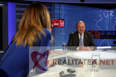 Traian Basescu, la Realitatea TV. Foto: Cristian Otopeanu