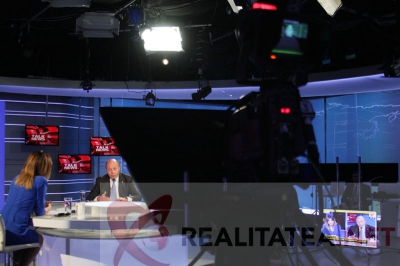 Traian Basescu, la Realitatea TV. Foto: Cristian Otopeanu