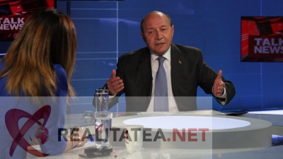 Traian Basescu, in studioul Realitatea TV. Foto: Cristian Otopeanu