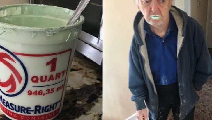 Povestea ireală a bunicului care a confundat vopseaua cu iaurt. Teribil ce a urmat!