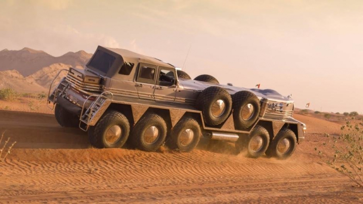 Cel mai mare SUV din lume, de 10m lungime şi 24 tone, arată ca o maşină venită de pe Marte