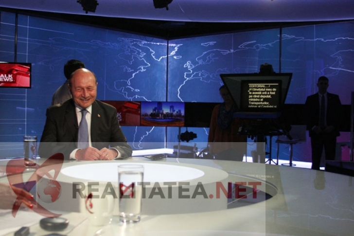 Traian Basescu, la Realitatea TV. Foto: Cristian Otopeanu