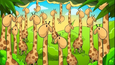 Sarpele ascuns între girafe