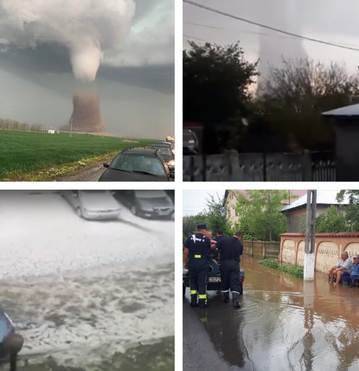 Vremea extremelor: Bucureştiul, lovit de furtună, potop pe A1 şi A2 (VIDEO)