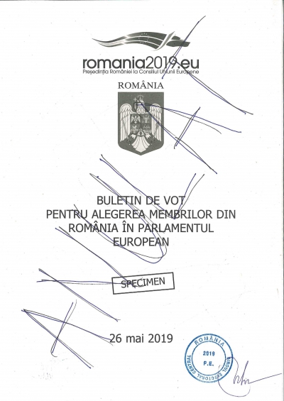 buletin de vot alegeri europarlamentare 2019