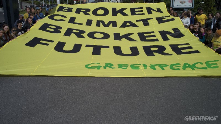 Summit Sibiu. Protest Greenpeace la reuniunea europeană de la Sibiu