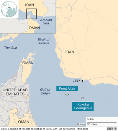 Explozii în Golful Oman: 2 petroliere lovite. Tensiune maximă în cel mai sensibil punct al planetei