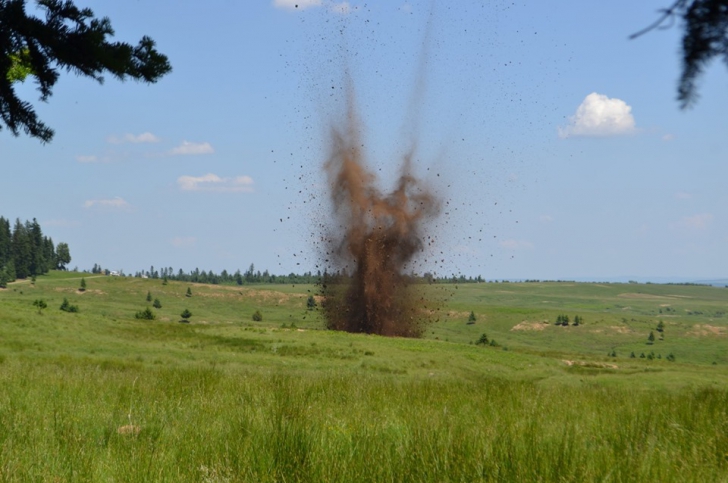 Bomba de aviație de 50 de Kg, descoperită pe un drum circulat din Arad, a fost distrusă