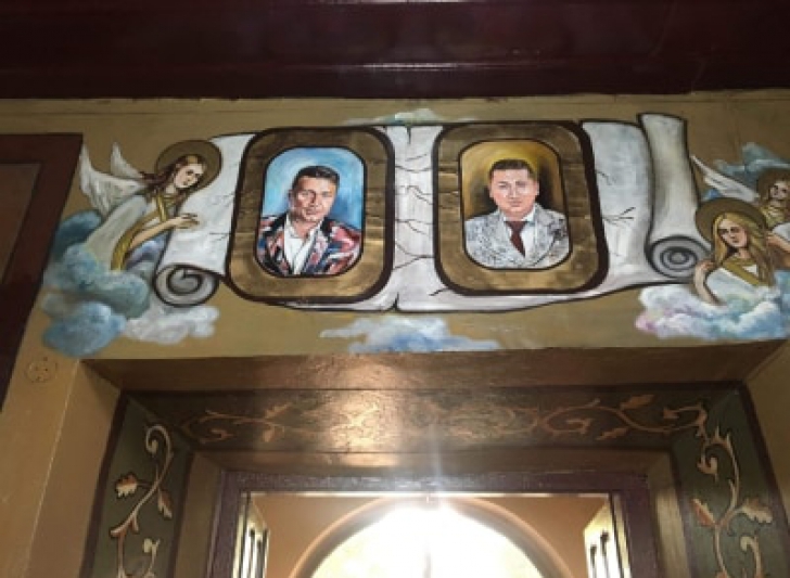 Prietenii lui Valentin Dragnea, pictaţi pe pereţii unei biserici din Teleorman