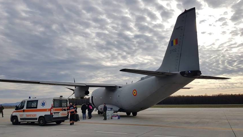 Pacient cu arsuri, transportat la Bruxelles cu o aeronavă militară Spartan. Anunțul MApN
