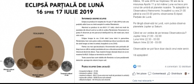 La noapte este eclipsă de Lună. Cum poţi să o vezi în condiţii cât mai bune 