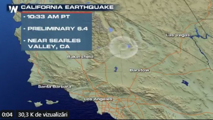 Cutremur puternic în California, urmat de mai multe replici majore